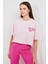 Kadın BDART Baskılı Düz Yaka Bol Kesim Tişört Toz Pembe 3