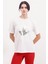 Kadın BDART Baskılı Yuvarlak Yaka Kısa Kollu T-Shirt Gümüş Gri 3