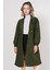 Kadın BDART Uzun Astarlı Trençkot, Düşük Yaka Haki Yeşil 1