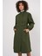 Kadın BDART Uzun Astarlı Trençkot, Düşük Yaka Haki Yeşil 2
