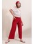 Kadın BDART Dokulu Rahat Fit Örgü Pantolon Kırmızı 3