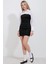 Kadın BDART Gömlek Yaka ve Fiyonk Detaylı Renk Bloklu Mini Elbise Black 2