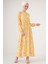 Kadın BDART Çiçek Desenli Düğmeli Maxi Elbise Yellow 1