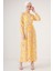 Kadın BDART Çiçek Desenli Düğmeli Maxi Elbise Yellow 3