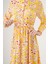 Kadın BDART Çiçek Desenli Düğmeli Maxi Elbise Yellow 4
