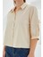 Kadın BDART Fiyonk Detaylı Kısa Gömlek Krem Doğal 4