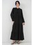 Kadın BDART Fiyonk Detaylı Viskoz Maxi Elbise Siyah 3