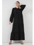 Kadın BDART Fiyonk Detaylı Viskoz Maxi Elbise Siyah 5