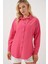 Kadın BDART Büyük Beden Düğmeli Uzun Kol Gömlek Pink 10