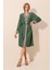 Kadın BDART Şal Yaka İşlemeli Uzun Kimono Green 4