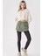 Kadın BDART Butonlu Kapüşonlu Rahat Kesim Crop Hoodie Green 1