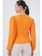 Kadın BDART Pompom ve Bağlama Kapatmalı Dokulu V Yaka Bluz Orange 5