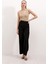 Kadın BDART Yüksek Bel Geniş Paça Örme Pantolon Black 5
