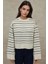 Kadın Çizgili Yuvarlak Yaka Yumuşak Triko Kazak Çok Renkli 1