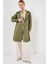 Kadın BDART Esnek Düğmeli Trençkot Haki Yeşil 2