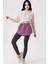Kadın BDART Butonlu Kapüşonlu Rahat Kesim Crop Hoodie Purple 1