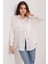 Kadın BDART Düğmeli Oversize Saten Gömlek Natural 3