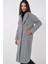 Kadın BDART Oversize Çift Düğmeli Herringbone Palto Lacivert 5