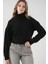 Kadın BDART Oversized Ribanalı Yüksek Yaka Kazak Black 3