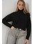 Kadın BDART Oversized Ribanalı Yüksek Yaka Kazak Black 4