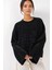 Kadın BDART Rahat Kesim Ribana Triko Kazak Siyah 3