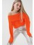 Kadın BDART Madonna Yaka Fitilli Bol Kesim Kazak Orange 4