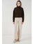 Kadın BDART Oversized Ribanalı Yüksek Yaka Kazak Brown 2