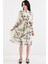 Kadın BDART Çiçek Desenli Midi Elbise ile Çekmeli Fildişi Doğal 2