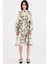 Kadın BDART Çiçek Desenli Midi Elbise ile Çekmeli Fildişi Doğal 5