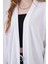 Kadın BDART Dokulu Rahat Fit Şal Yaka Kimono White 4