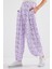 Kadın BDART Çiçek Desenli Geniş Paça Rahat Pantolon Purple 3