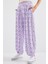 Kadın BDART Çiçek Desenli Geniş Paça Rahat Pantolon Purple 4