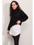 Kadın BDART Butonlu Kapüşonlu Rahat Kesim Crop Hoodie Beyaz 4