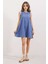 Kadın BDART Keten Karışımlı A-Form Mini Elbise Maya Mavisi 3