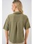 Kadın BDART Keten Karışımlı Kısa Kol Düğmeli Crop Gömlek Green 6