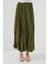 Kadın BDART Astarlı Dokulu Maxi Etek Haki Yeşil 2