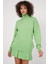 Kadın BDART Dokulu Oversize Yüksek Yaka Örme Takım Yeşil 1