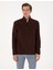 Erkek Kahverengi Regular Fit Yarım Fermuarlı Polar Sweatshirt 50314056-VR029 1