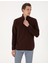 Erkek Kahverengi Regular Fit Yarım Fermuarlı Polar Sweatshirt 50314056-VR029 3
