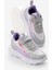 Çocuk Unisex Gri Lila Eva Faylon Taban Desenli Cırtlı Lastik Bağcıklı Spor Ayakkabı 1