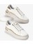 Kadın Beyaz Kalın Poli Taban Altın Detaylı Bağcıklı Spor Ayakkabı 1