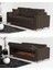 Nola Koltuk Takımı 3+3+3 & Bazalı Yataklı Koltuk & Kanepe - Koyu Kahve 2