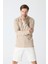 Erkek Uzun Kollu Polo Yaka Comfort Sweatshirt - Bej 1