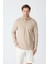 Erkek Uzun Kollu Polo Yaka Comfort Sweatshirt - Bej 8
