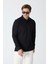 Erkek Uzun Kollu Polo Yaka Comfort Sweatshirt - Siyah 2