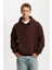 Kahverengi Kapüşonlu Kanguru Cep Erkek Sweatshirt E7169 1