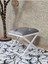 Beyaz Boyalı 45 cm x 45 cm Çaprazlı Puf Bench Oturak Gri Renk 45 x 45 Boyut/ebat 1