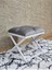 Beyaz Boyalı 45 cm x 45 cm Çaprazlı Puf Bench Oturak Gri Renk 45 x 45 Boyut/ebat 3