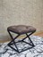 Siyah Boyalı 45 cm x 45 cm Çaprazlı Puf Bench Oturak Kahverengi Renk 45 x 45 Boyut/ebat 3