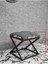 Siyah Boyalı 45 cm x 45 cm Çaprazlı Puf Bench Oturak Kahverengi Renk 45 x 45 Boyut/ebat 5